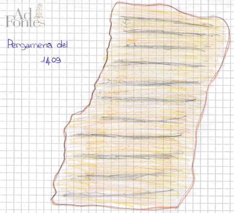 disegno di una fonte scritta