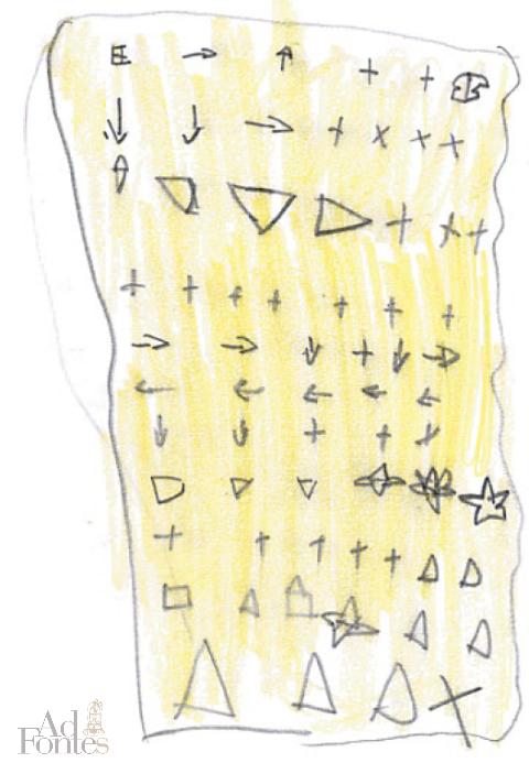 disegno di una fonte scritta